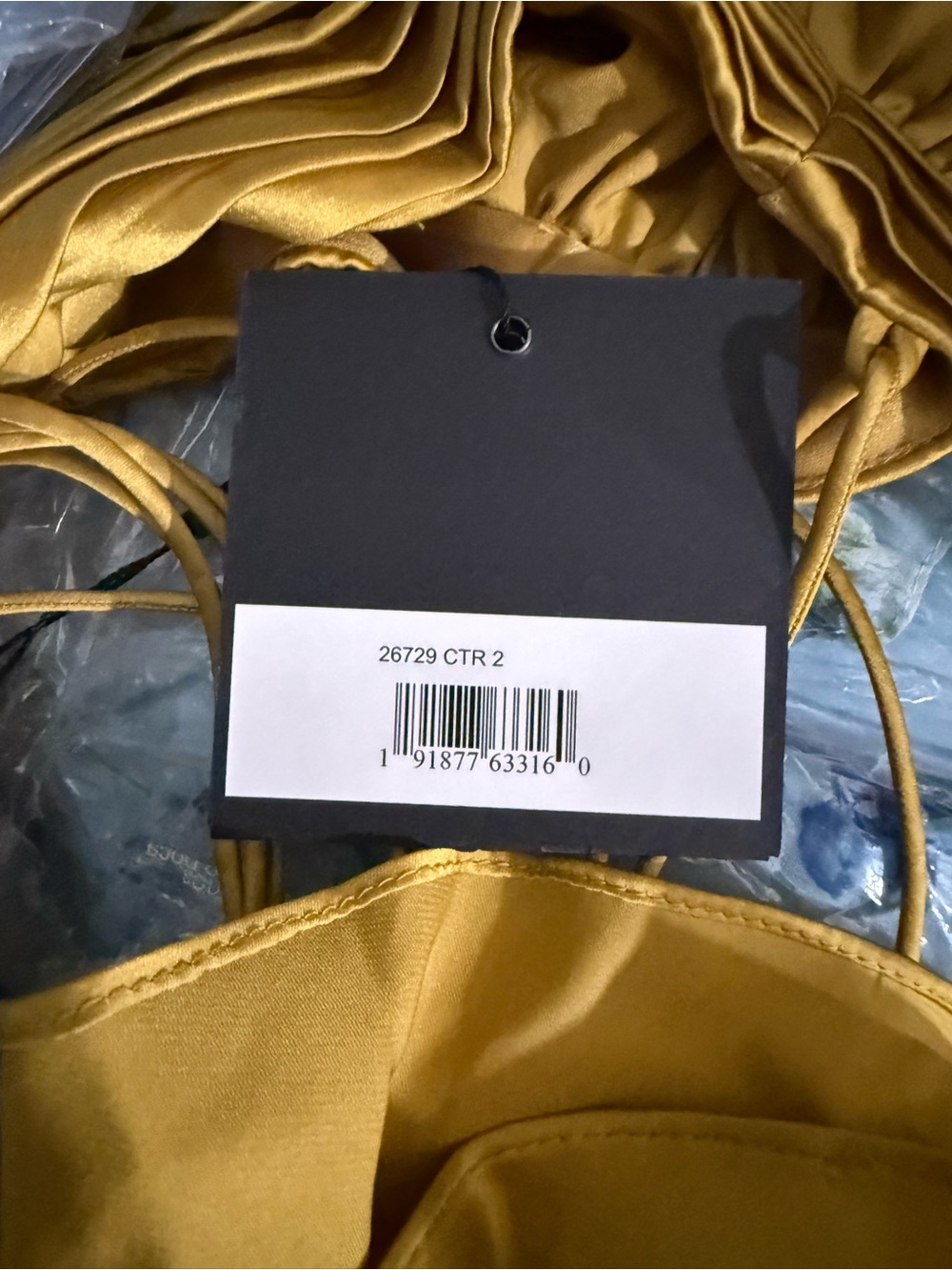 Mac Duggal Mustard Yellow Pleated Evening Dress - Picture 2 of 2